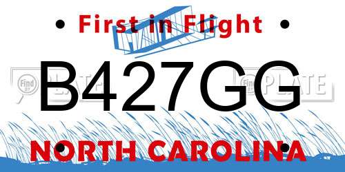B427GG North Carolina License Plate