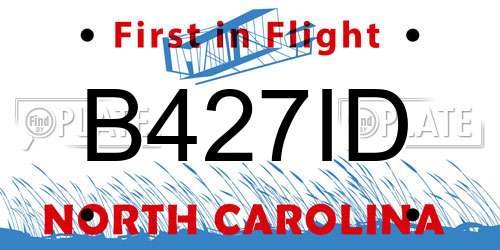 B427ID North Carolina License Plate
