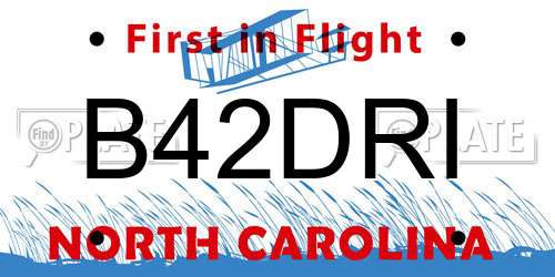B42DRI North Carolina License Plate