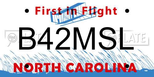 B42MSL North Carolina License Plate