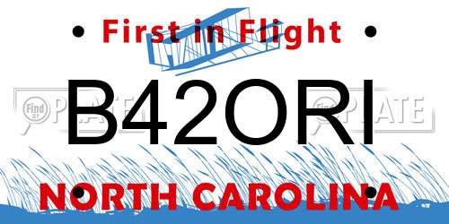 B42ORI North Carolina License Plate