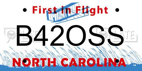 B42OSS North Carolina License Plate