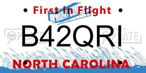 B42QRI North Carolina License Plate
