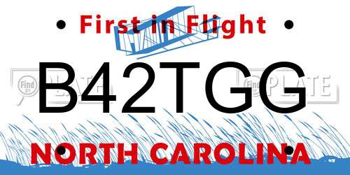 B42TGG North Carolina License Plate