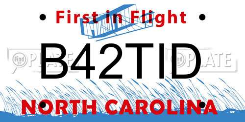 B42TID North Carolina License Plate