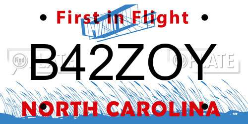 B42ZOY North Carolina License Plate