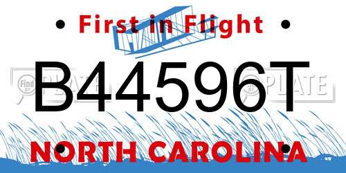 B44596T North Carolina License Plate