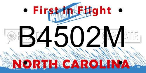 B4502M North Carolina License Plate