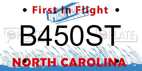 B450ST North Carolina License Plate