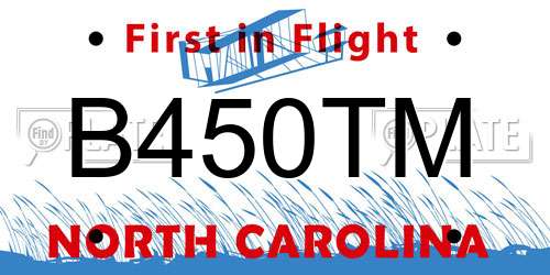 B450TM North Carolina License Plate