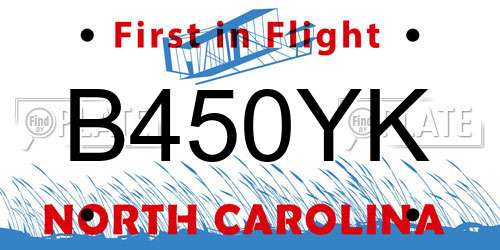 B450YK North Carolina License Plate