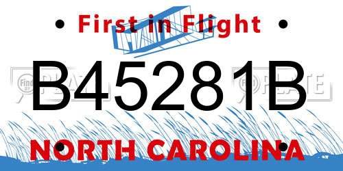 B45281B North Carolina License Plate