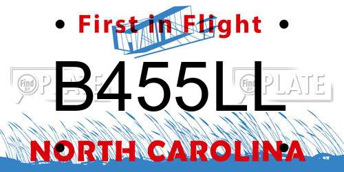 B455LL North Carolina License Plate