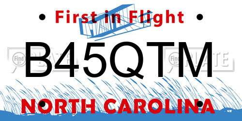 B45QTM North Carolina License Plate