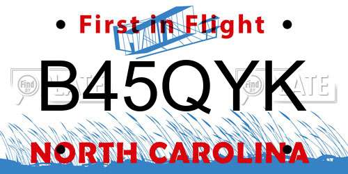 B45QYK North Carolina License Plate