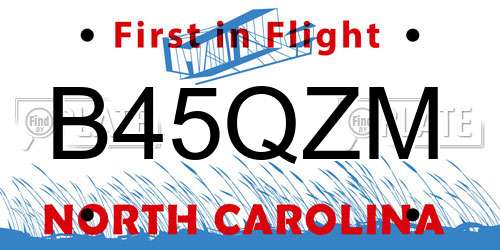 B45QZM North Carolina License Plate