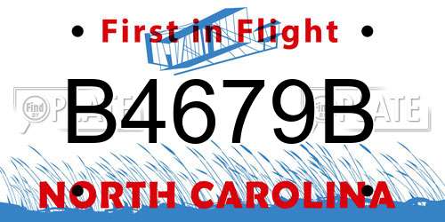 B4679B North Carolina License Plate