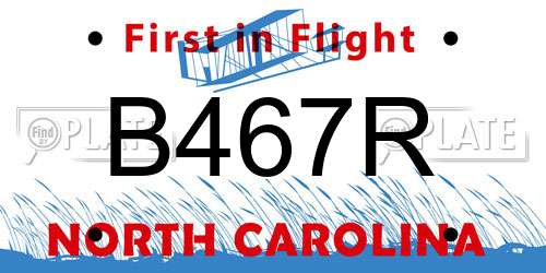 B467R North Carolina License Plate