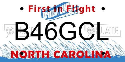 B46GCL North Carolina License Plate