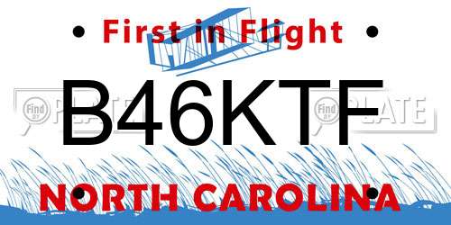 B46KTF North Carolina License Plate