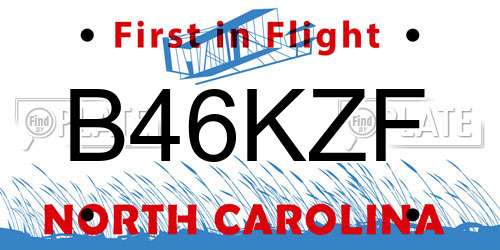 B46KZF North Carolina License Plate
