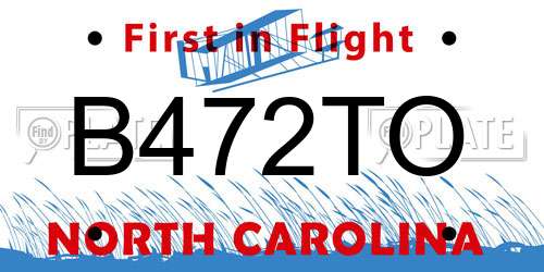 B472TO North Carolina License Plate