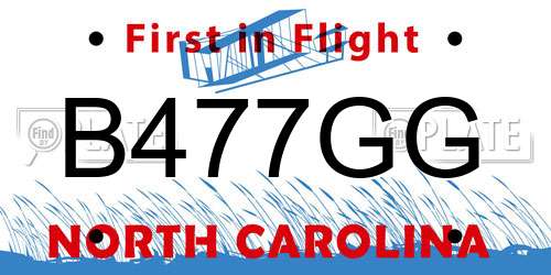 B477GG North Carolina License Plate
