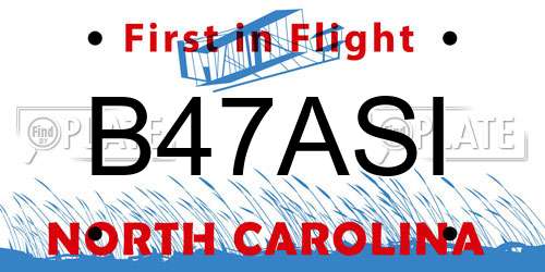 B47ASI North Carolina License Plate