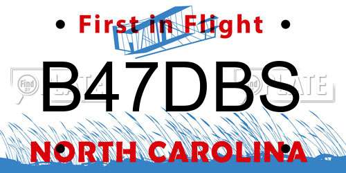 B47DBS North Carolina License Plate