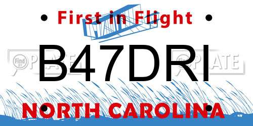 B47DRI North Carolina License Plate