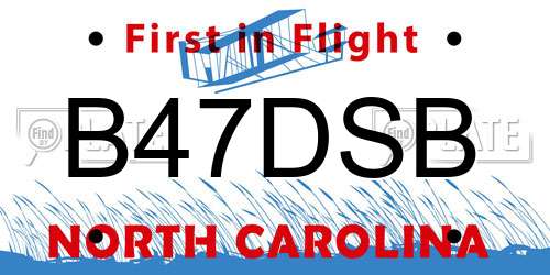 B47DSB North Carolina License Plate