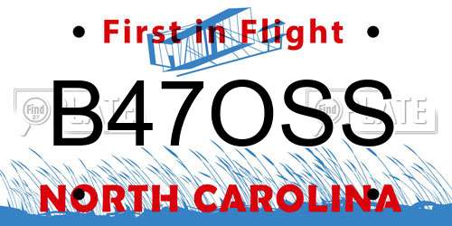 B47OSS North Carolina License Plate