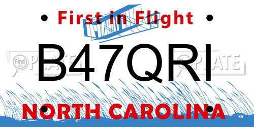 B47QRI North Carolina License Plate