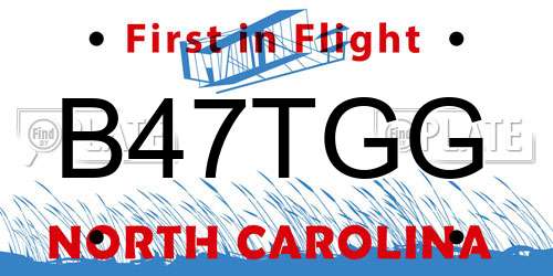 B47TGG North Carolina License Plate