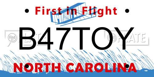 B47TOY North Carolina License Plate