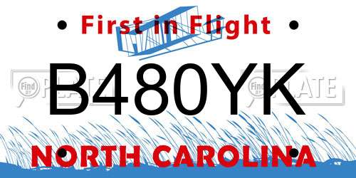 B480YK North Carolina License Plate
