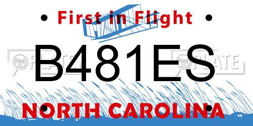 B481ES North Carolina License Plate
