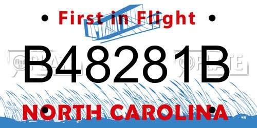 B48281B North Carolina License Plate