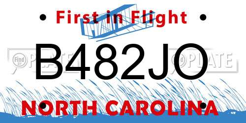 B482JO North Carolina License Plate