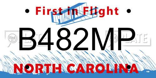 B482MP North Carolina License Plate