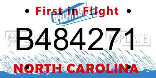 B484271 North Carolina License Plate