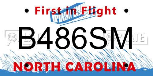 B486SM North Carolina License Plate