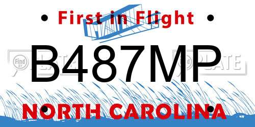 B487MP North Carolina License Plate