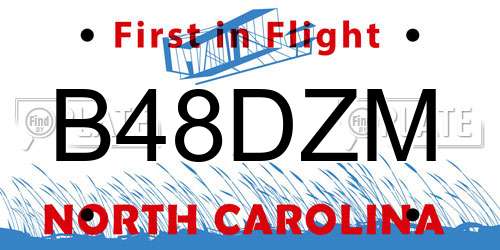 B48DZM North Carolina License Plate