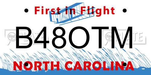B48OTM North Carolina License Plate