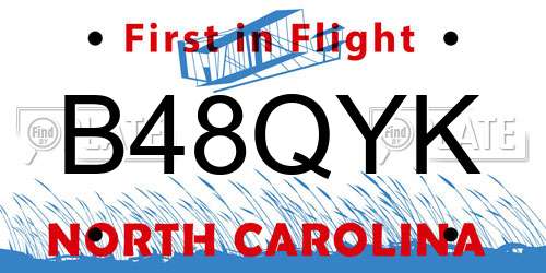 B48QYK North Carolina License Plate