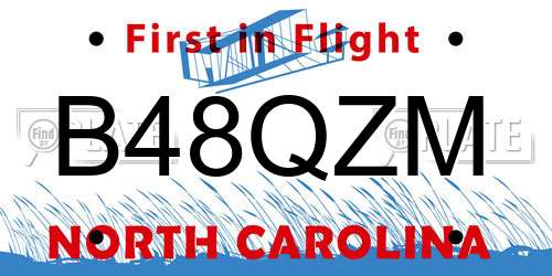 B48QZM North Carolina License Plate