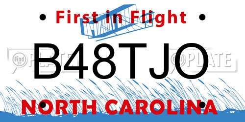 B48TJO North Carolina License Plate