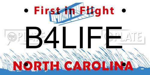 B4LIFE North Carolina License Plate