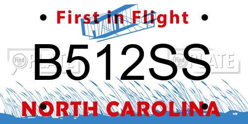 B512SS North Carolina License Plate